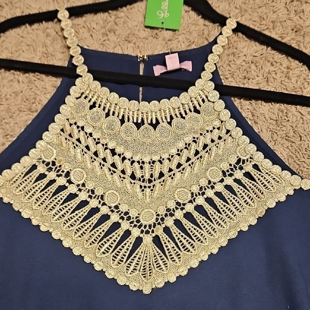 Lilly Pulitzer Pearl Soft Shift Dress In True Navy - Picture 4 of 11